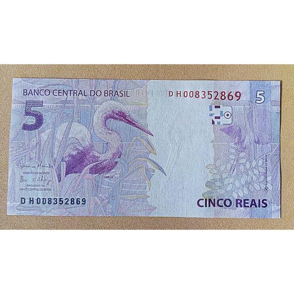 Contagem Numismática - Cédula 5 Reais Fe Serie DH - Meirelles / Ilan