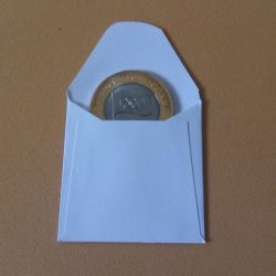 Envelope De Papel (Branco) Para Moedas - 100 Unidades