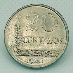 Moeda 20 Centavos 1970 Flor De Cunho