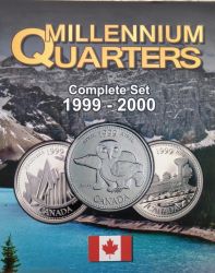 Álbum Moedas  Canadá  Millennium Quarters Dolar 1999 A 2000