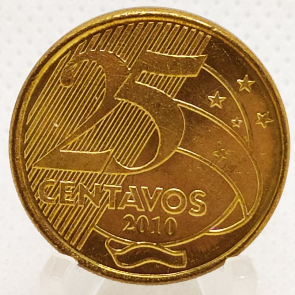 Contagem Numismática Moeda 25 Centavos 2010 ** Flor De Cunho Contagem Numismática Moeda 25 Centavos 2010 ** Flor De Cunho