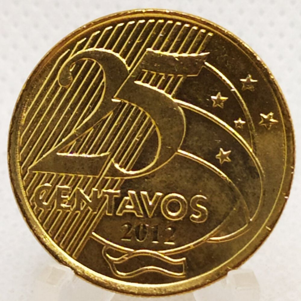 Contagem Numismática Moeda 25 Centavos 2012 ** Flor De Cunho Contagem Numismática Moeda 25 Centavos 2012 ** Flor De Cunho